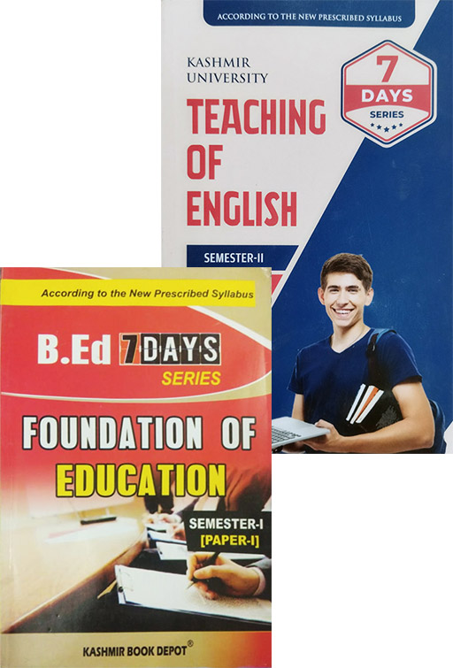 Kashmir University B.ED 7 Days Series 1st & 2nd Semester Set